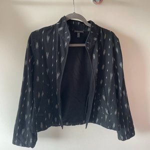 Eileen Fisher Ikat Print Mandarin-Collar Jacket size XS